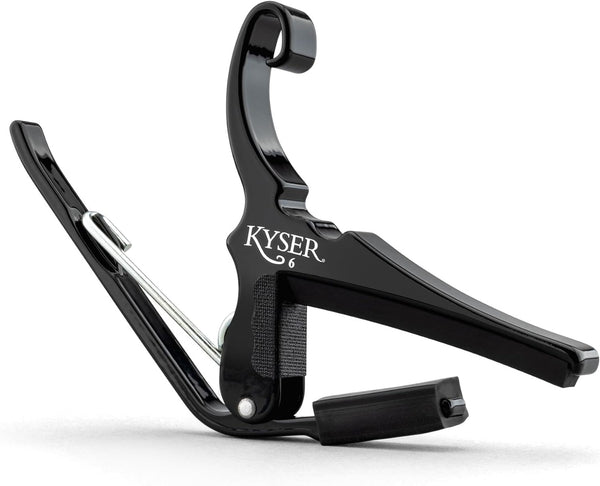 Kyser Quick-Change Capo, Black - for 6-String Acoustic Guitar, USA Made, KG6BA