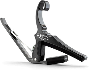 Kyser Quick-Change Capo, Black Chrome, for 6-String Acoustic Guitar, USA, KG6BCA