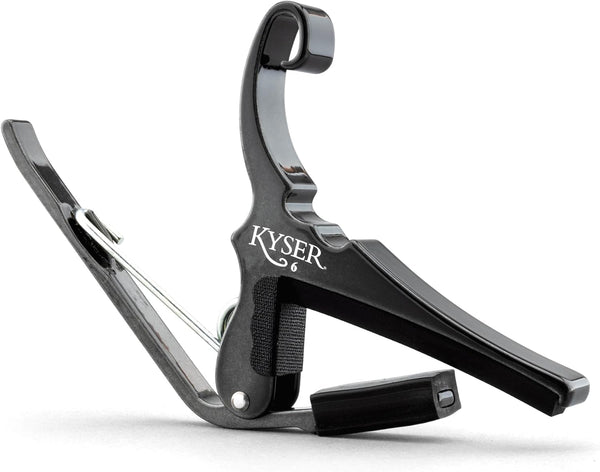 Kyser Quick-Change Capo, Black Chrome, for 6-String Acoustic Guitar, USA, KG6BCA