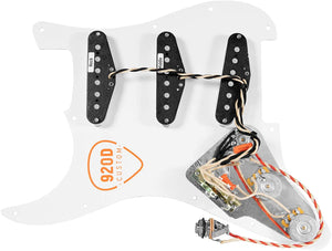 920D Custom Fiesta Pickups Late 60s WHITE Loaded Pickguard for Jimi-Style Strat