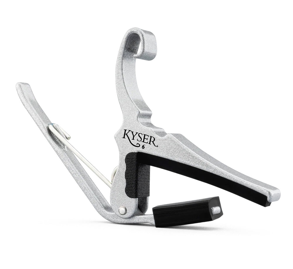 Kyser Quick-Change Capo, Silver, for 6-String Acoustic Guitar, USA, KG6SA