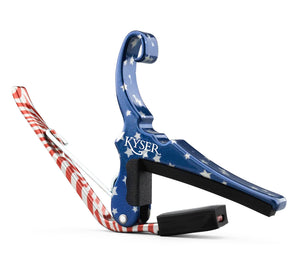 Kyser Quick-Change Capo, Stars & Stripes, for 6-String Acoustic Guitar, KG6STARA