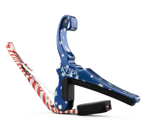 Kyser Quick-Change Capo, Stars & Stripes, for 6-String Acoustic Guitar, KG6STARA