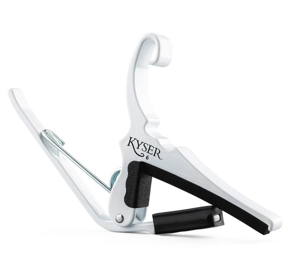 Kyser Quick-Change Capo, White, for 6-String Acoustic Guitar, USA, KG6WA