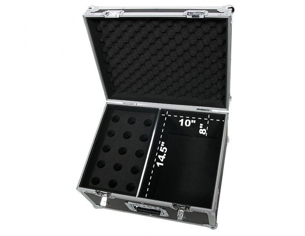 OSP ATA 15-Slot Space Microphone ATA Road Flight Tour Travel Transport Mic Case