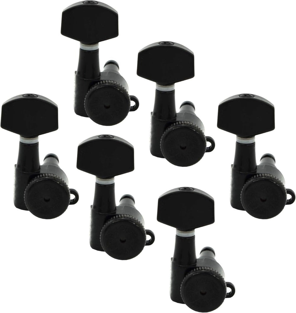 Hipshot Vintage Grip-Lock Staggered Locking Tuners 6-In-Line Black 6K1VEL0B-STAG