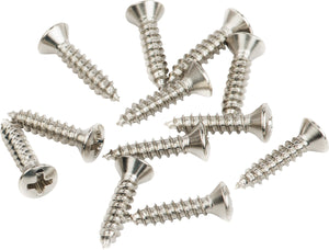 (Pack of 12) Genuine Fender Oval Head NICKEL Pickguard Screws for Guitar/Bass
