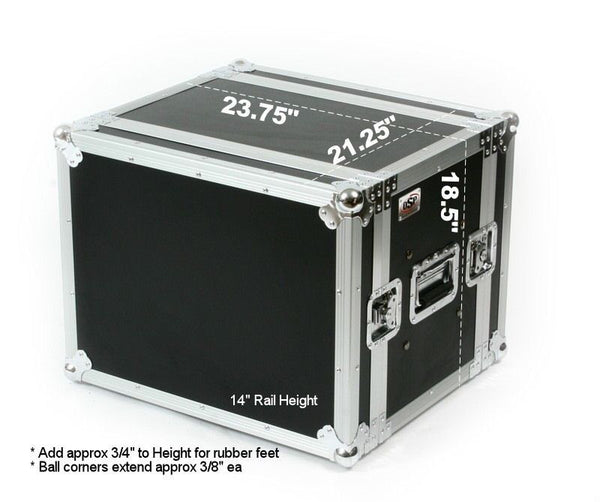 OSP 8-Space ATA Shock Mount Shallow Effects Rack Road Flight Tour Case - SC8U-14