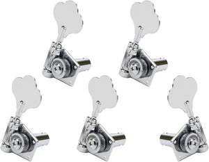 Graph Tech Ratio 5-String 4x1 Clover-Leaf Tuners for Fender Bass, CHROME