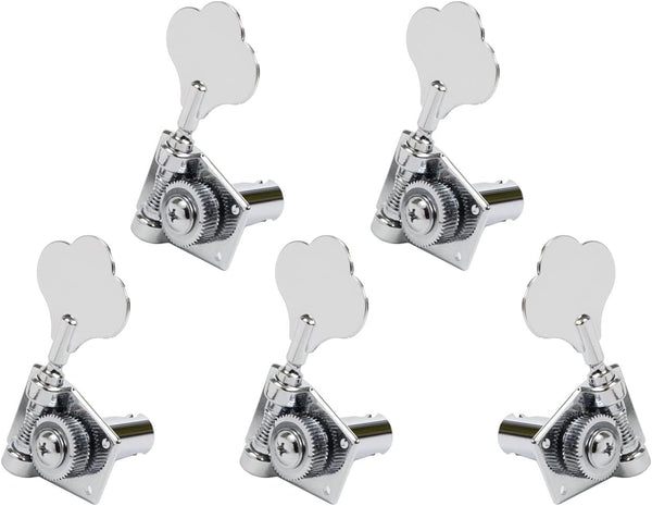 Graph Tech Ratio 5-String 4x1 Clover-Leaf Tuners for Fender Bass, CHROME
