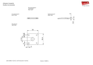 Schaller Curved Input Jack Plate for Gibson Les Paul Guitar - NICKEL - 15190100
