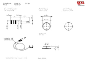 Schaller Germnay S/P Oyster Piezo Acoustic Instrument/Guitar Pickup, Nickel