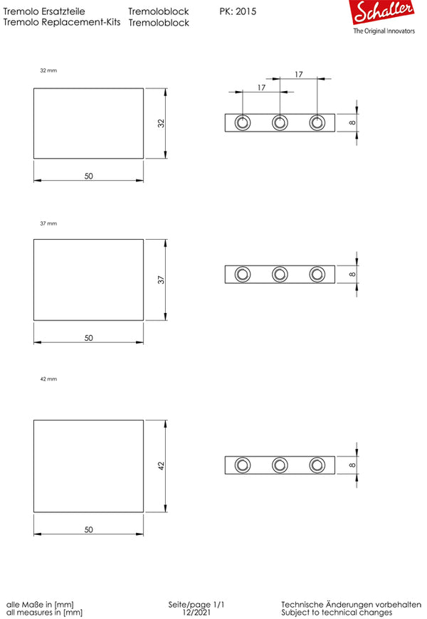 Schaller Germany Lockmeister Tremolo Block - 42mm