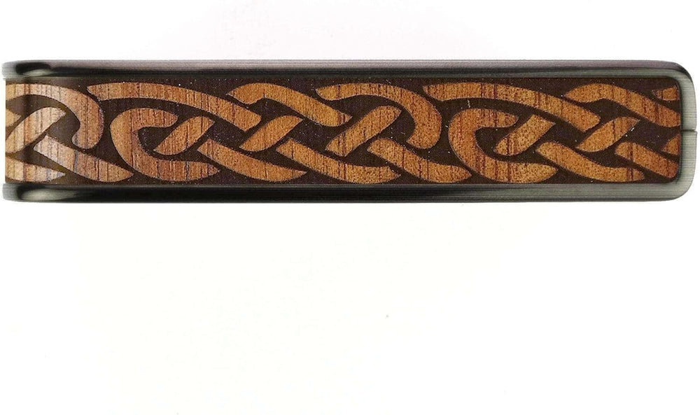 Thalia Deluxe Series Guitar Capo - Hawaiian Koa Celtic Knot, Black Chrome