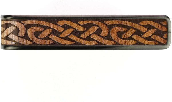 Thalia Deluxe Series Guitar Capo - Hawaiian Koa Celtic Knot, Black Chrome