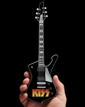 AXE HEAVEN Official KISS Logo Paul Stanley Iceman MINIATURE Guitar Display Gift