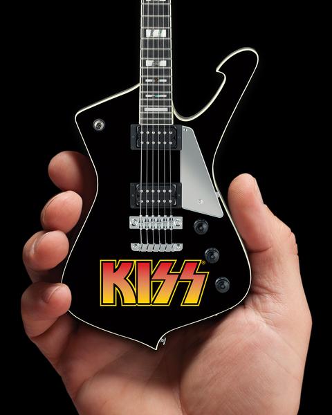 AXE HEAVEN Official KISS Logo Paul Stanley Iceman MINIATURE Guitar Display Gift