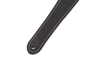 Genuine Fender Monogrammed Logo Adjustable Leather Guitar Strap - Black