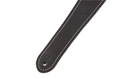 Genuine Fender Monogrammed Logo Adjustable Leather Guitar Strap - Black