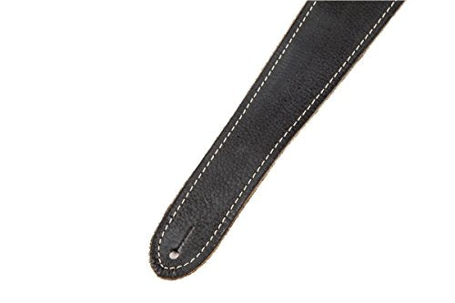 Genuine Fender 2" Wide, Road Worn Adjustable Leather Guitar Strap - Black
