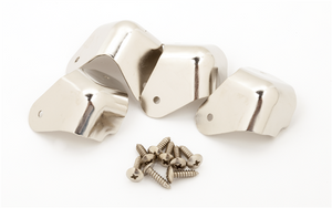 Genuine Fender Universal 2-Screw Amplifier Amp Metal Corners - Set of 4