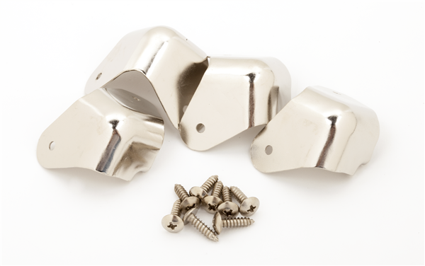Genuine Fender Universal 2-Screw Amplifier Amp Metal Corners - Set of 4