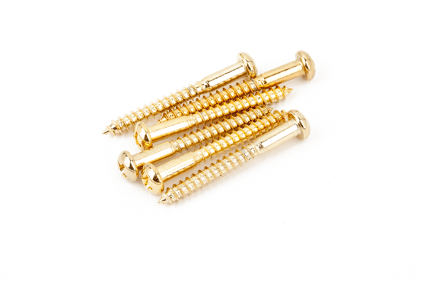 Genuine Fender USA GOLD Tremolo/Trem Bridge Mounting Screws - Pack of 6