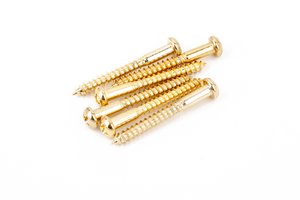 Genuine Fender USA GOLD Tremolo/Trem Bridge Mounting Screws - Pack of 6