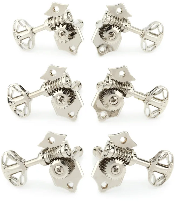 Graph Tech 3+3 Ratio Acoustic Guitar Open Back Tuners Set - NICKEL, PRN-3411-N0