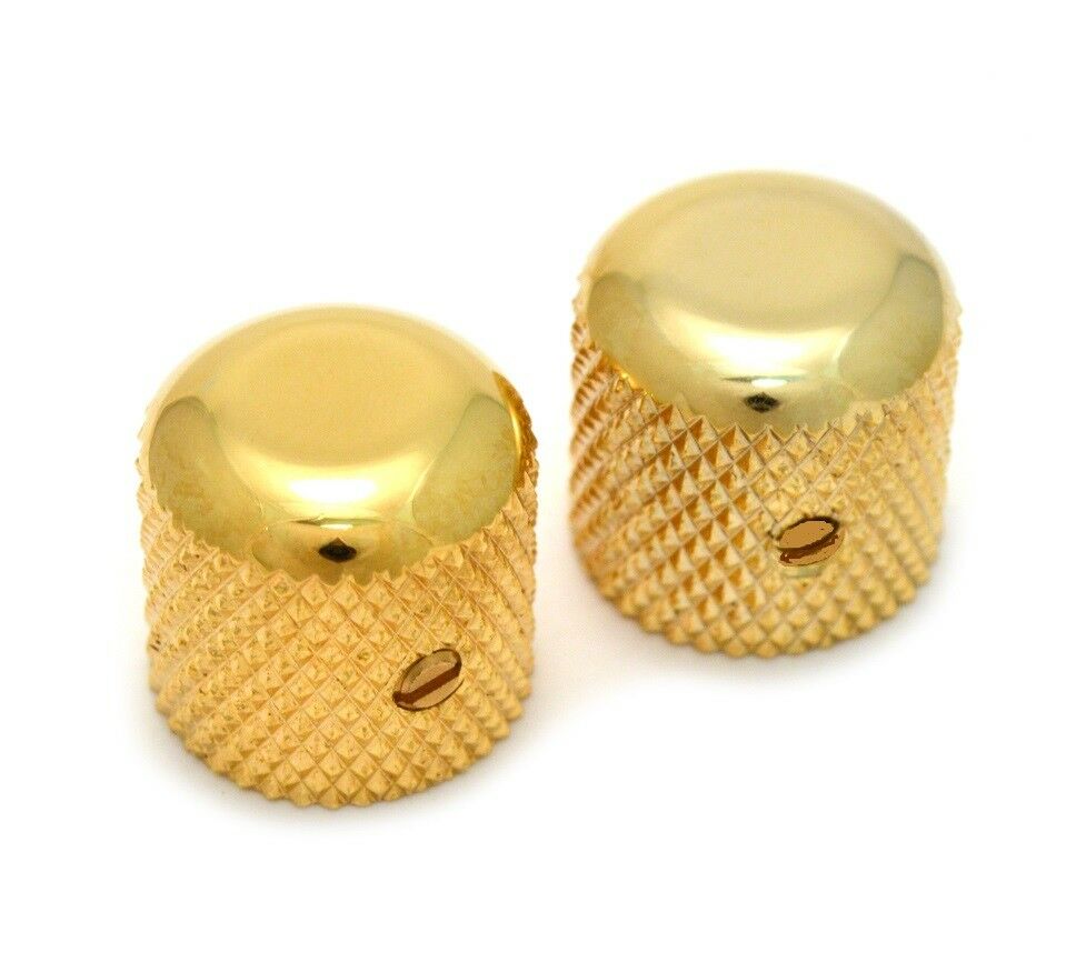 Genuine Fender Original Gold Dome Knobs Tele/P Bass for Solid Shaft 099-2056-200