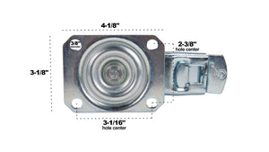 OSP ATA-BLUE-4-LOCKING Premium 4" Rubber Caster for ATA Cases and Racks