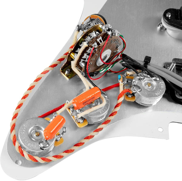 920D Custom Fiesta Pickups Loaded WHITE PEARL Pickguard for HSS Fender Strat