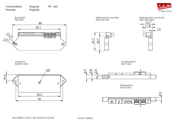 Schaller Germany Flagship 3-Way Rotary Guitar Preamp Kit, 16010101