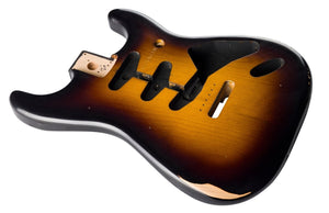 Genuine Fender ROAD WORN 50s Vintage Strat/Stratcoaster SSS Body, SUNBURST