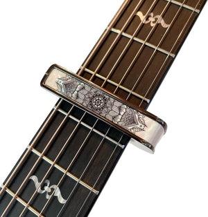 Thalia Deluxe Series Guitar Capo - Pearl Mandala, Black Chrome