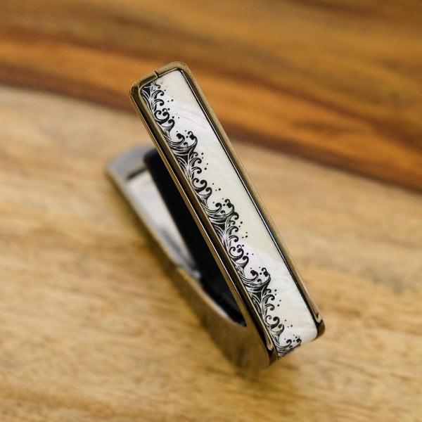 Thalia Deluxe Series Guitar Capo - White Pearl Waves, Chrome