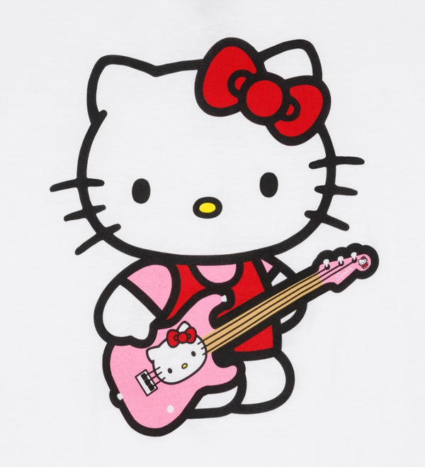 Fender X Hello Kitty Official Sleeve Hit Logo Tee/T-Shirt, White, EXTRA LARGE (XL)