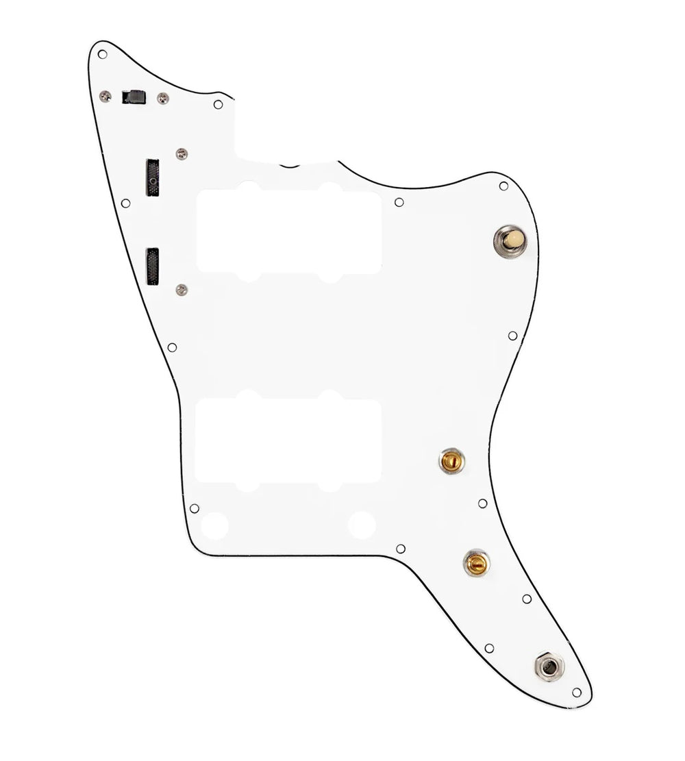 920D Custom Pre-Wired Pickguard for Jazzmaster, White, JMH-V Wiring Harness