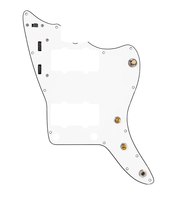 920D Custom Pre-Wired Pickguard for Jazzmaster, White, JMH-V Wiring Harness