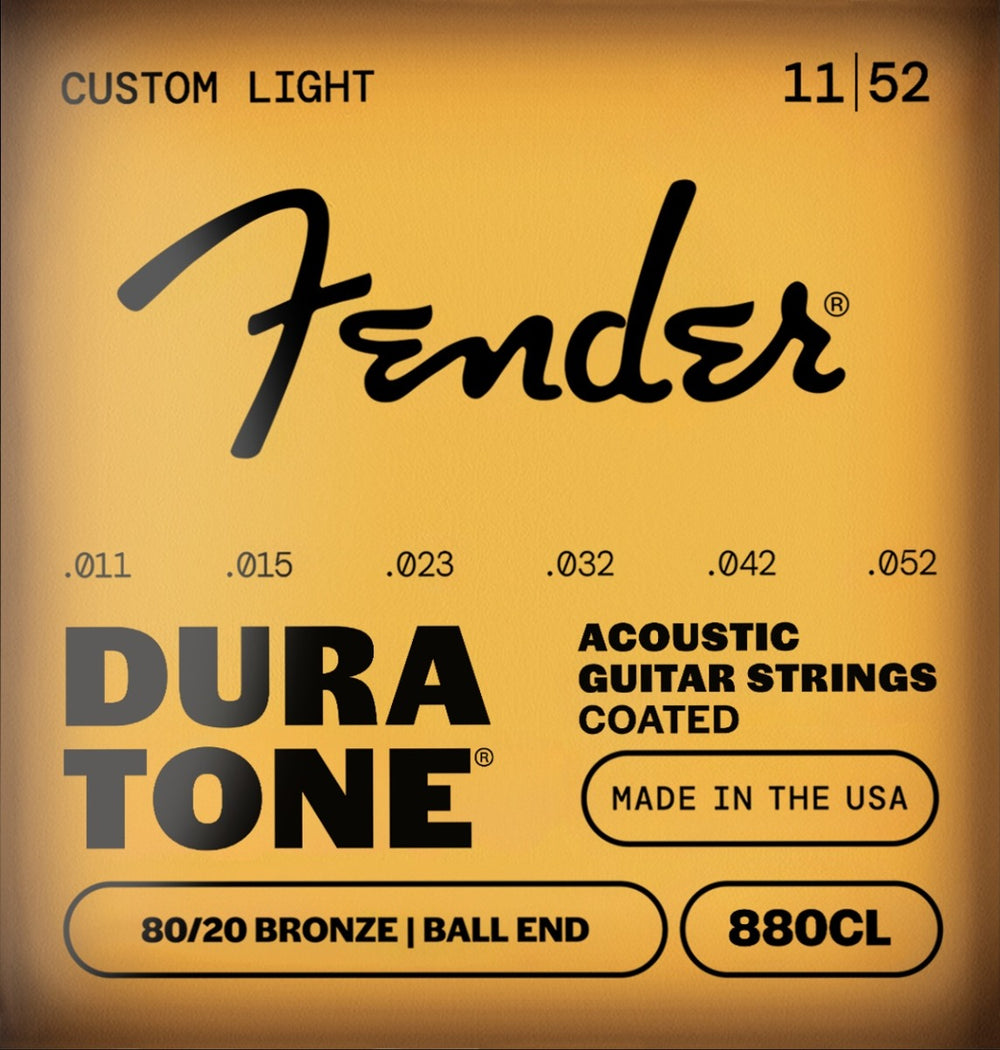 Fender 880CL Dura-Tone Coated Acoustic Guitar Strings - CUSTOM LIGHT 11-52