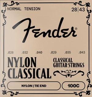 Fender 100 Clear Nylon Tie End Classical Guitar Strings - MEDIUM 28-43