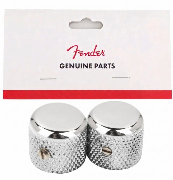 Genuine Fender '52 American Vintage Knurled Tele Dome Knobs (2) - CHROME