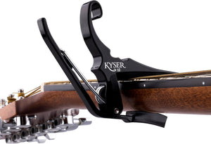 Kyser Quick-Change Capo, Black - for 12-String Acoustic Guitar, USA Made, KG12BA