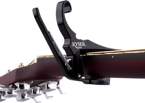 Kyser Quick-Change Capo, Black - for 6-String Acoustic Guitar, USA Made, KG6BA