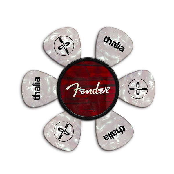 Thalia X Fender Pick Puck, Guitar Pick Holder, Red Angel Wing/Spaghetti Logo