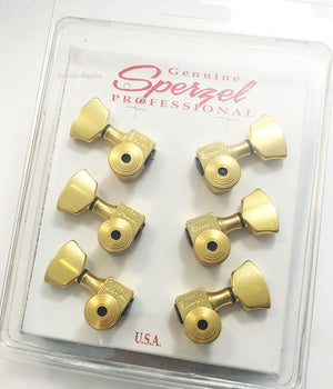 Sperzel 3x3 Trimlok 3 Per Side Locking Guitar Tuners 3+3 Keys - GOLD PLATED