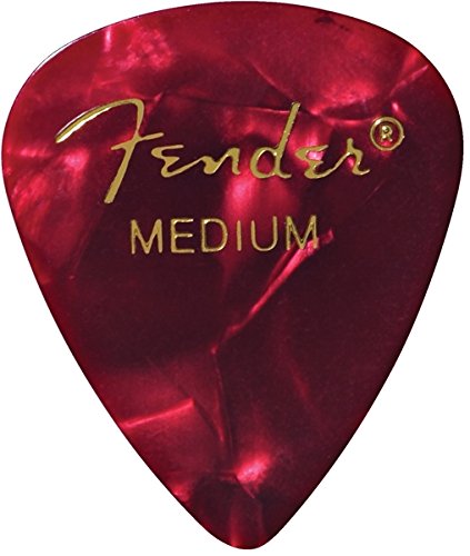 Fender 351 Premium Celluloid Guitar Picks - MEDIUM, RED MOTO - 12-Pack (1 Dozen)