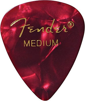 Fender 351 Premium Celluloid Guitar Picks - MEDIUM, RED MOTO - 12-Pack (1 Dozen)
