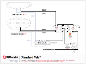 DiMarzio 3-Way Wiring Harness Chrome Control Plate for Fender Tele/Telecaster