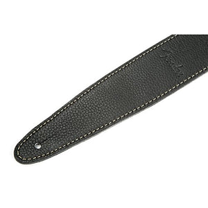 Genuine Fender Artisan Crafted Leather Adjustable Guitar Strap, 2" Wide, Black